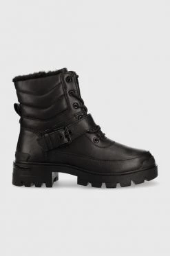 Γυναικεία Μποτάκια Δερμάτινες μπότες Aldo Alpa χρώμα: μαύρο